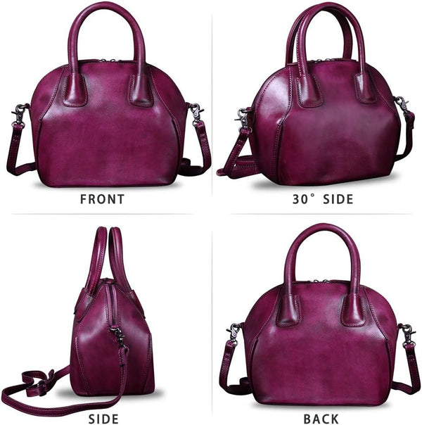 Genuine Leather Handbags for Women Top Handle Satchel Purses Ladies Shoulder Bag Handmade Vintage Crossbody Bag