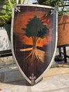 Handcrafted Tree of Life Viking Shield Wall Decor – Medieval Wooden Shield Art