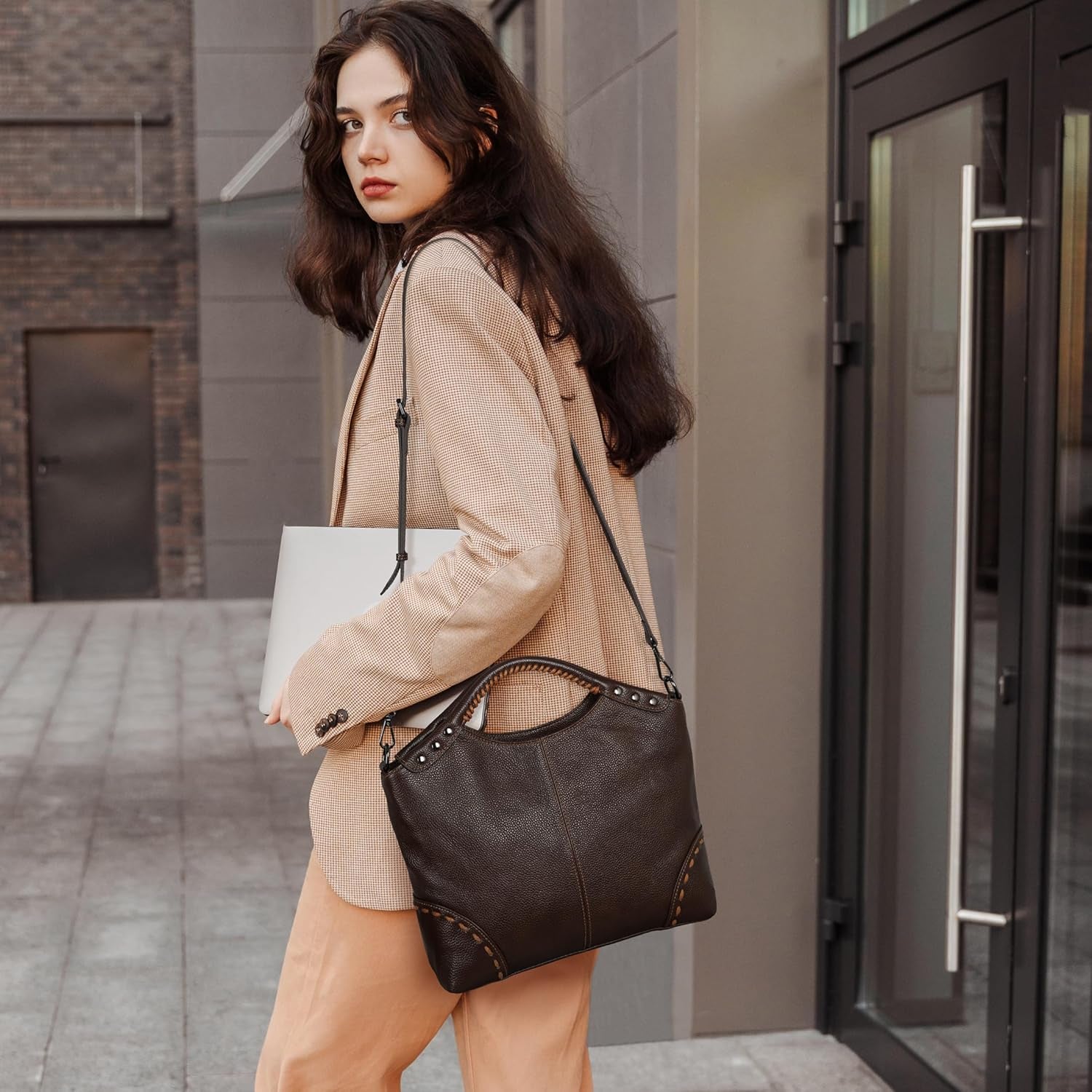 Leather Satchel Bags for Women Designer Crossbody Bag Tote Purses with Compartments Women’S Top Handle Handbags