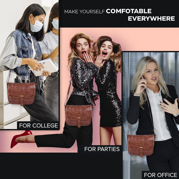 Real Leather Crossbody Bags for Women - Slim Wallet & Cross over Purse Shoulder Bag Women'S Handbags Sling Christmas Gift Tan