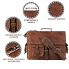 Leather Briefcase Laptop Bag 18 Inch Handmade Messenger Bags Best Satchel by KPL