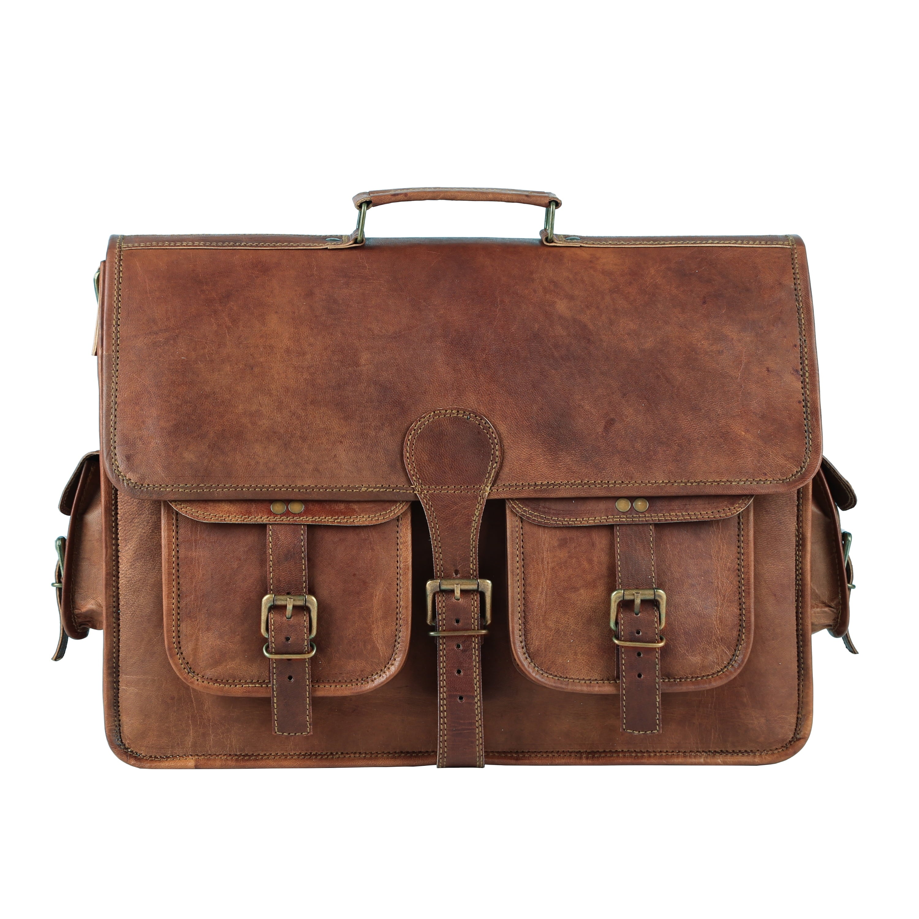 Leather Briefcase Laptop Bag 18 Inch Handmade Messenger Bags Best Satchel by KPL