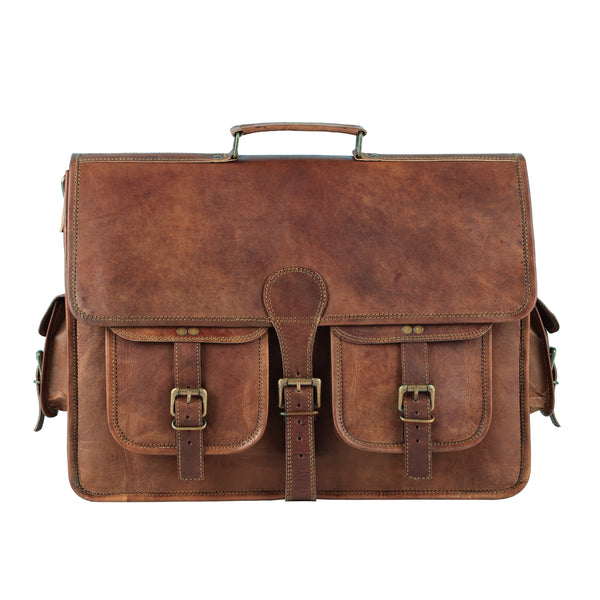 Leather Briefcase Laptop Bag 18 Inch Handmade Messenger Bags Best Satchel by KPL