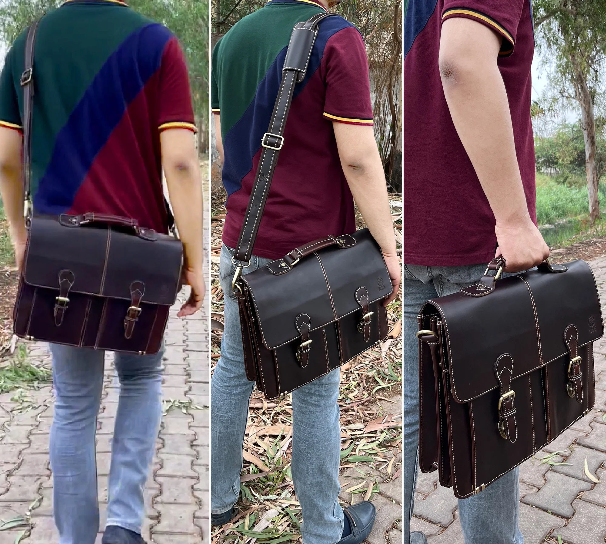 Leather Messenger Bag for Men 16