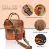Full Grain Buff Leather Messenger Bag for Men and Women Shoulder Bags for Business|Travel|Office