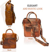 Full Grain Buff Leather Messenger Bag for Men and Women Shoulder Bags for Business|Travel|Office