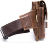 Cowhide Waist Fanny Pack-Genuine Leather and Slim with Adjustable Waistband Oil Coffee