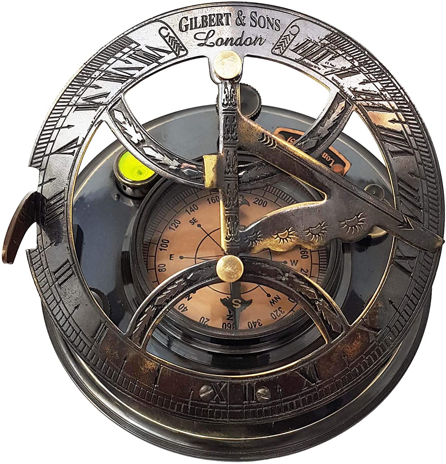 Nautical Sundial Compass in Rosewood Case – Vintage Gift for Explorers