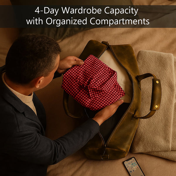 Leather Duffle Bag for Men Travel Gym Sports Carry on Luggage Duffel Bag Overnight Weekender Gift by