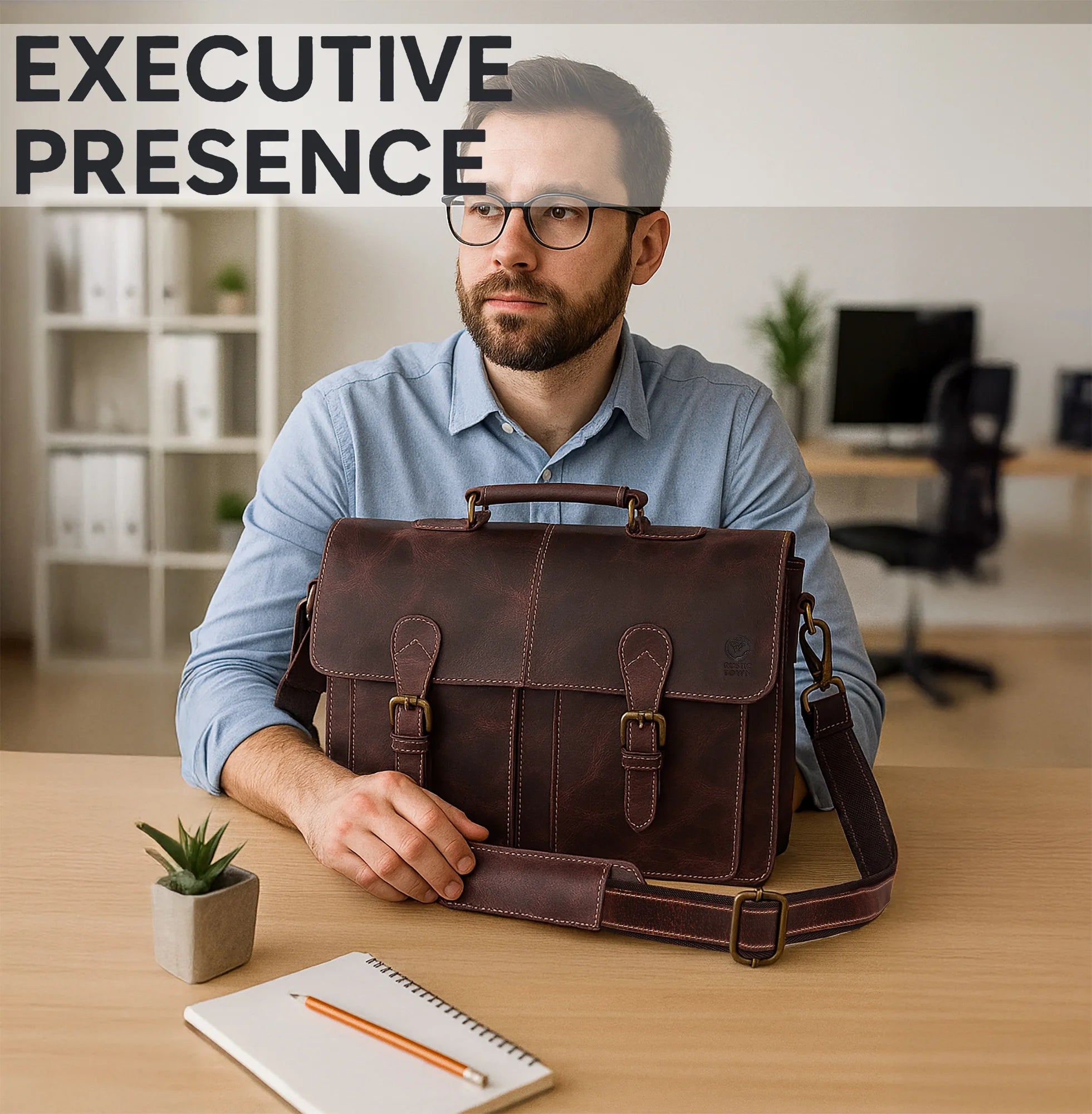 Leather Messenger Bag for Men 16