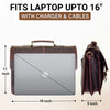 Leather Messenger Bag for Men 16" Laptop Office Business Briefcase Leather Computer Work Bag Shoulder Satchel by