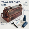 Leather Toiletry Bag for Men & Women - Shaving Dopp Kit Travel Case Cosmetic Makeup Wash Bag by