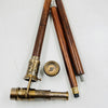 Vintage Telescope Walking Stick with Working Brass Telescope & Compass – 3-in-1 Collapsible Design Antique Finish