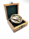 Handcrafted Stanley London Replica sundial compass with wooden box