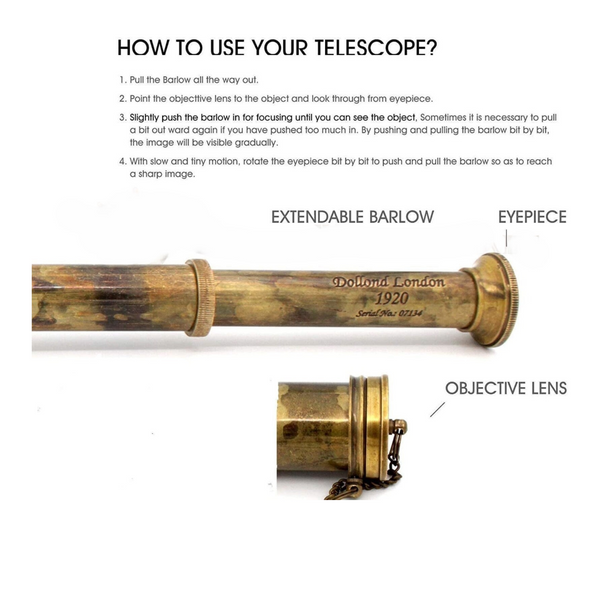 Pirate Brass Telescope with Leather bag
