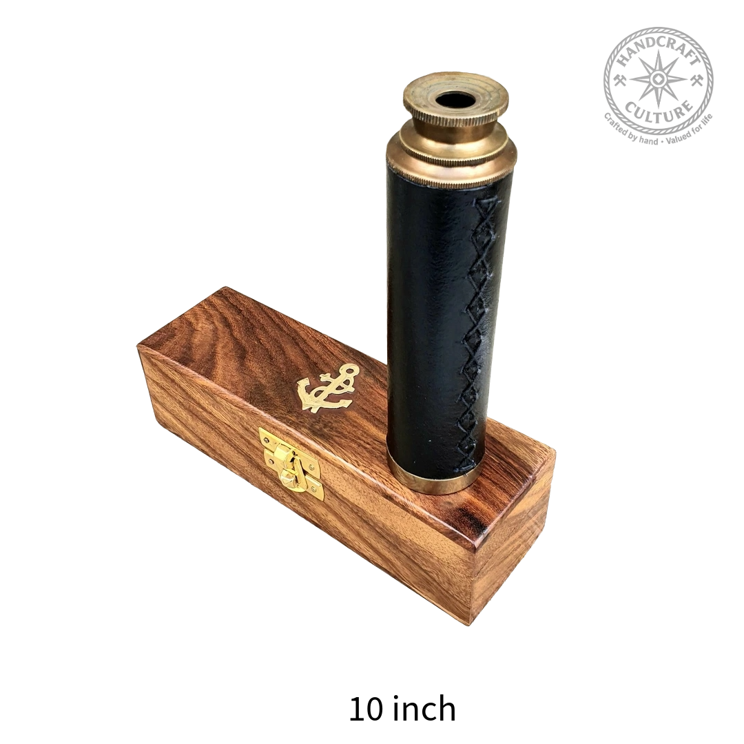 Vintage model Brass Pocket Telescope With Wooden Box