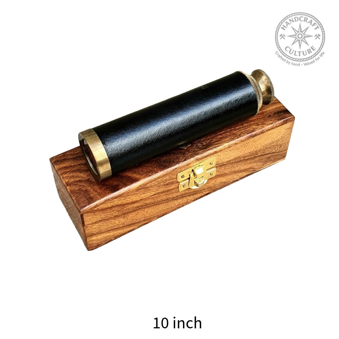 Vintage model Brass Pocket Telescope With Wooden Box