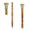 Handmade Spiral Rope Style Victorian Handcrafted Head Brass Walking Sticks.
