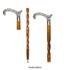 Handmade Spiral Rope Style Victorian Handcrafted Head Brass Walking Sticks.