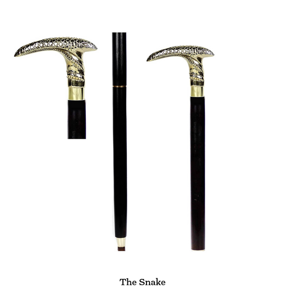Handmade Spiral Rope Style Victorian Handcrafted Head Brass Walking Sticks.