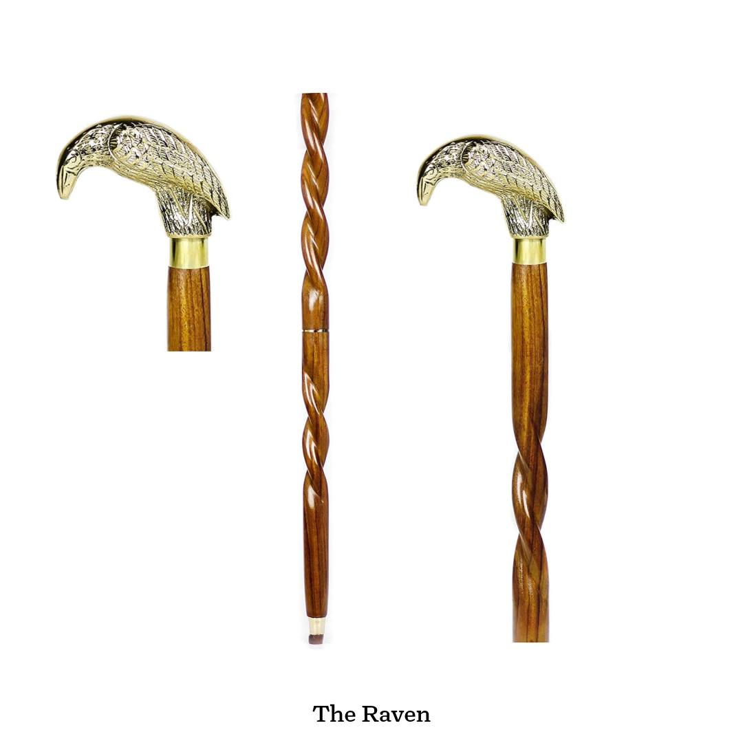 Handmade Spiral Rope Style Victorian Handcrafted Head Brass Walking Sticks.