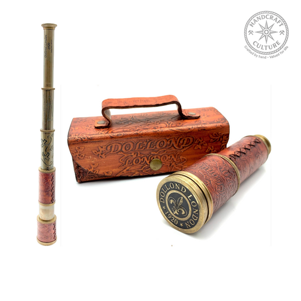 Dolland London 1920 Model Nautical Telescope- Leather Box
