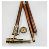 Vintage Telescope Walking Stick with Working Brass Telescope & Compass – 3-in-1 Collapsible Design Antique Finish