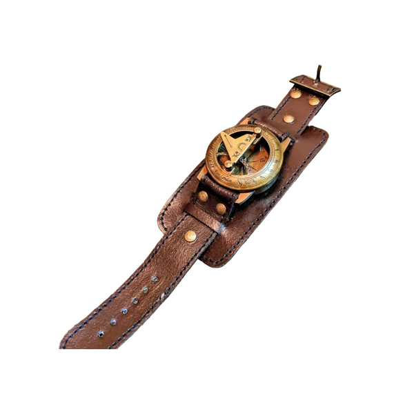 Vintage Compass Wrist Watch – Leather Strap Adventure Timepiece