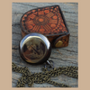 Compass Locket Sundial – Antique Brass Pendant with leather bag