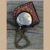 Compass Locket Sundial – Antique Brass Pendant with leather bag