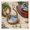 PERSONALIZED SUNDIAL COMPASS - CUSTOMIZABLE ENGRAVING  GIFT WITH BAG