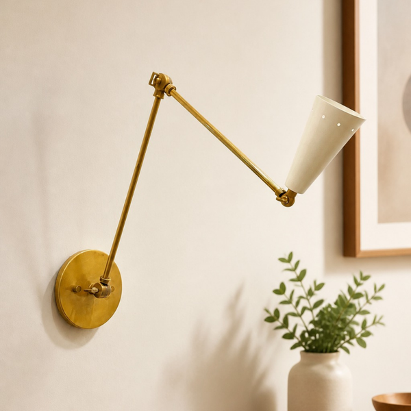 Stilnovo Diabolo Wall Sconce - Handmade Brass Mid Century Modern Adjustable Lamp