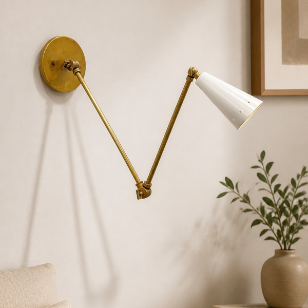 Stilnovo Diabolo Wall Sconce - Handmade Brass Mid Century Modern Adjustable Lamp