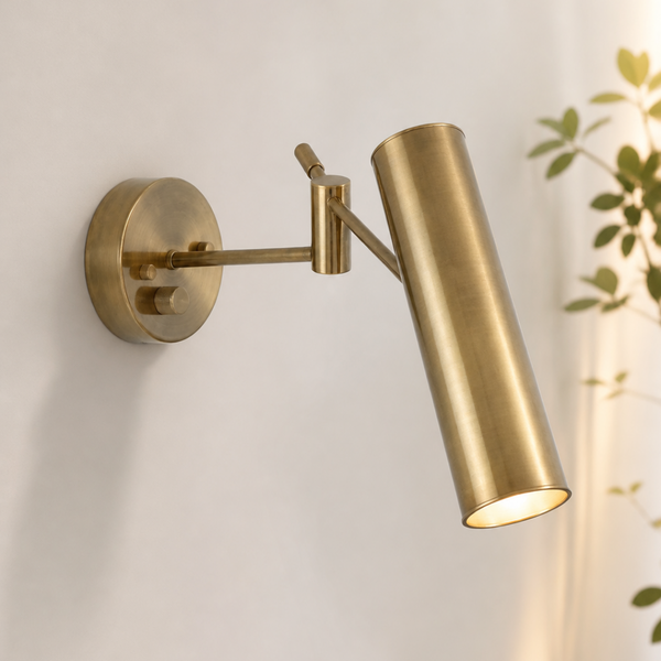 Handmade Brass Swing Arm Wall Light, Modern Sconce, Stillnovo Style