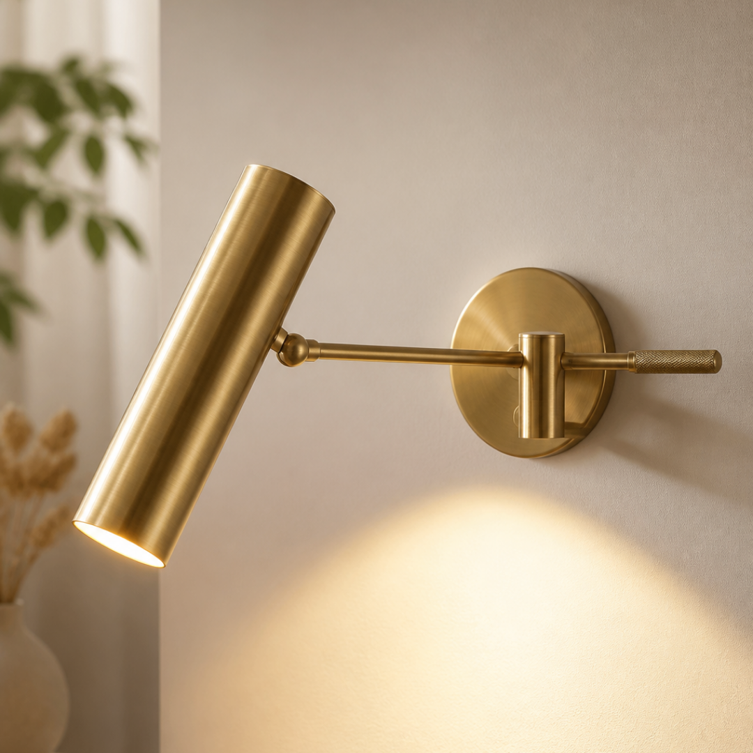 Handmade Brass Swing Arm Wall Light, Modern Sconce, Stillnovo Style