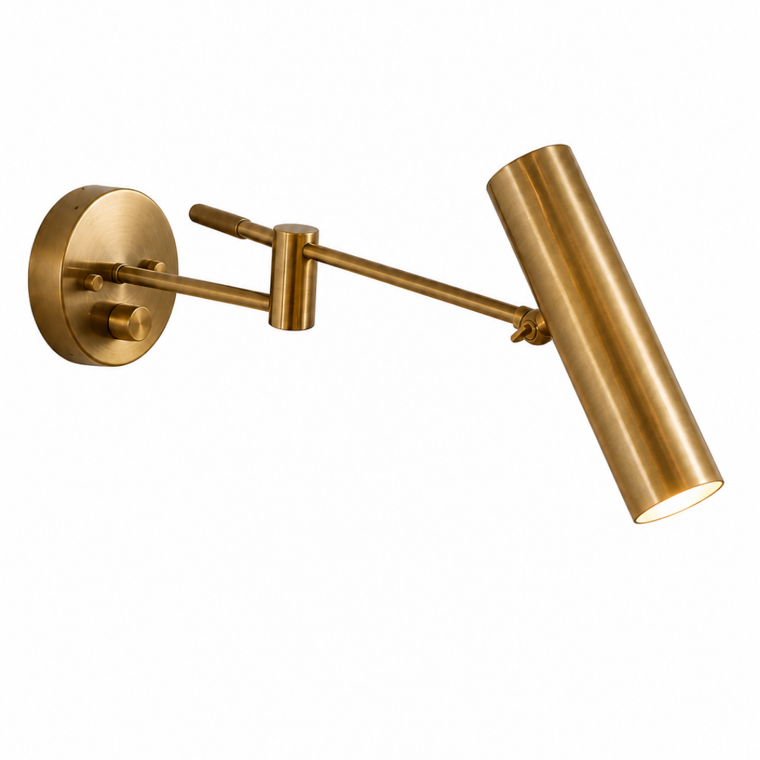Handmade Brass Swing Arm Wall Light, Modern Sconce, Stillnovo Style