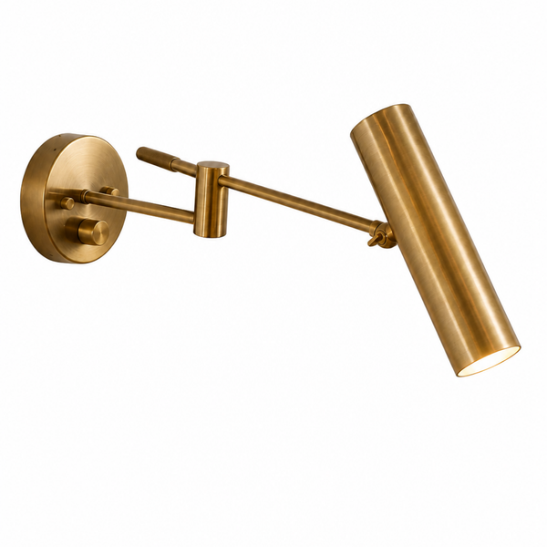Handmade Brass Swing Arm Wall Light, Modern Sconce, Stillnovo Style