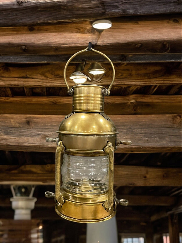 Antique Finish Nautical Ship Lantern Lamp, Maritime Charm for Your Home or Boat