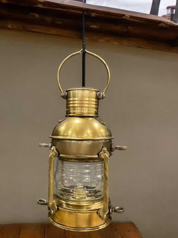 Antique Finish Nautical Ship Lantern Lamp, Maritime Charm for Your Home or Boat