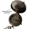 Handcrafted Brass Compass Explorer’s Essential with Chain & Leather Case – Personalizable