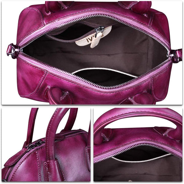 Genuine Leather Handbags for Women Top Handle Satchel Purses Ladies Shoulder Bag Handmade Vintage Crossbody Bag