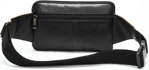 Fanny Pack for Men and Women, Leather Sling Waist Bag for Hiking Running Travel - Durable Cowhide Leather