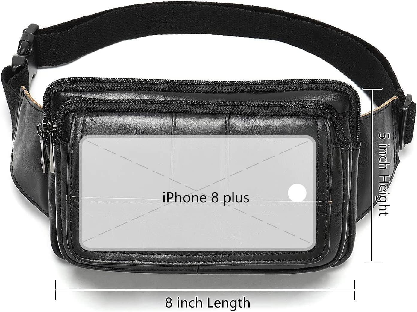 Fanny Pack for Men and Women, Leather Sling Waist Bag for Hiking Running Travel - Durable Cowhide Leather