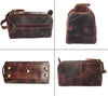 Leather Toiletry Bag for Men & Women - Shaving Dopp Kit Travel Case Cosmetic Makeup Wash Bag by