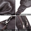 Crocodile Leather Sling Bag with Leather Strap, 3 Zipper Crossbody Shoulder Bags for Travel Hike Everyday Carry