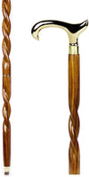 Handmade Spiral Rope Style Victorian Handcrafted Head Brass Walking Sticks.