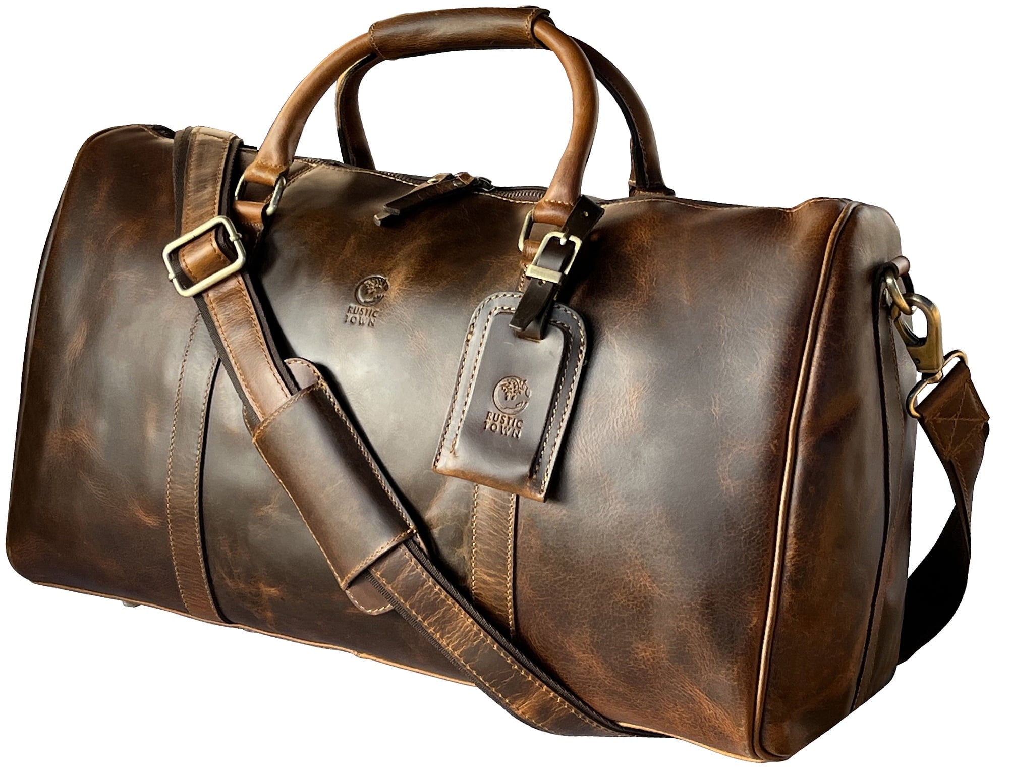 Leather Duffle Bag for Men Travel Gym Sports Carry on Luggage Duffel Bag Overnight Weekender Gift by