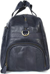 Aaron Leather Duffle Bag for Men, 30L Overnight Weekender Garment Duffel Bags for Travel, Carry on Mens Weekend Bag for Traveling, Gym, Luggage Bag, Perfect Classic Gift for Father'S Day - Navy Blue