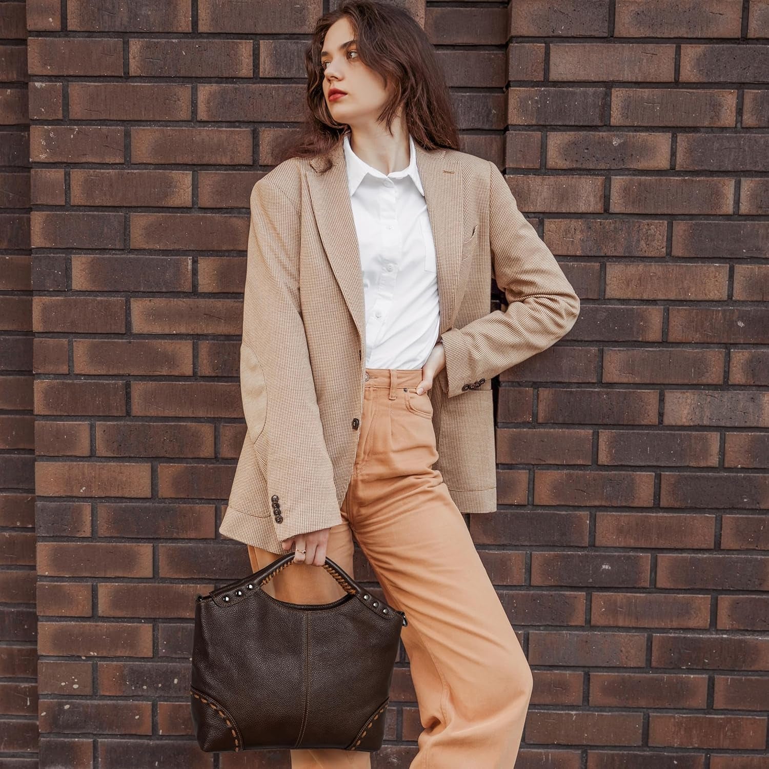 Leather Satchel Bags for Women Designer Crossbody Bag Tote Purses with Compartments Women’S Top Handle Handbags