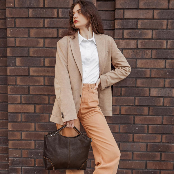 Leather Satchel Bags for Women Designer Crossbody Bag Tote Purses with Compartments Women’S Top Handle Handbags